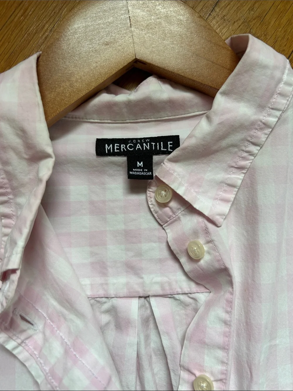 J crew pink gingham women’s button down
